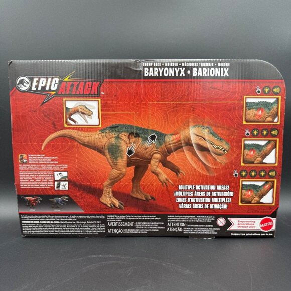 Jurassic World Epic Attack Baryonyx Action Figure Chomp Back Mattel HTP68 New - Picture 3 of 11